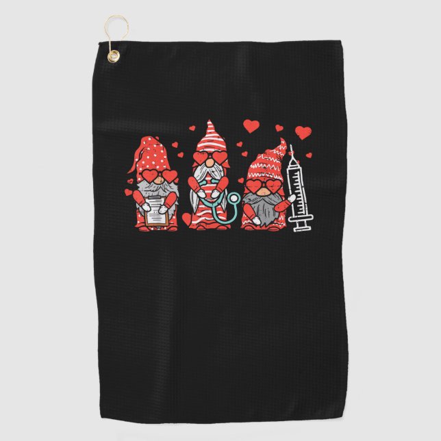 Serviette De Golf Gnome Nurse Scrub Valentine RN ICU ER Valentines D (Devant)