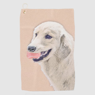 Serviette De Golf Golden Retriever avec Tennis Ball Peinture Chien A