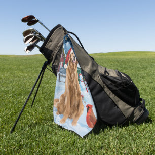 Serviette De Golf Golden Retriever Winter Wonderland Noël Joie