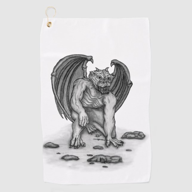 Serviette De Golf Golem Gargoyle (Devant)