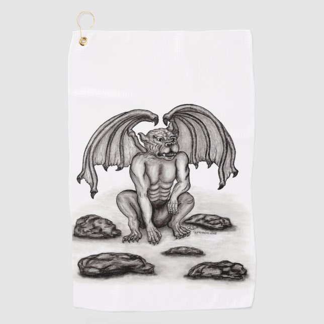 Serviette De Golf Golem Gargoyle (Devant)