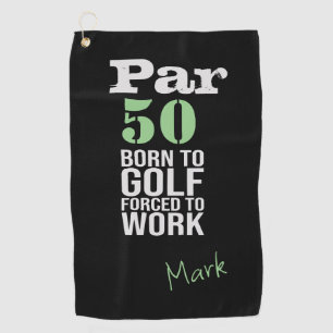 Serviette De Golf Golf 50e anniversaire né de la force de golf à tra