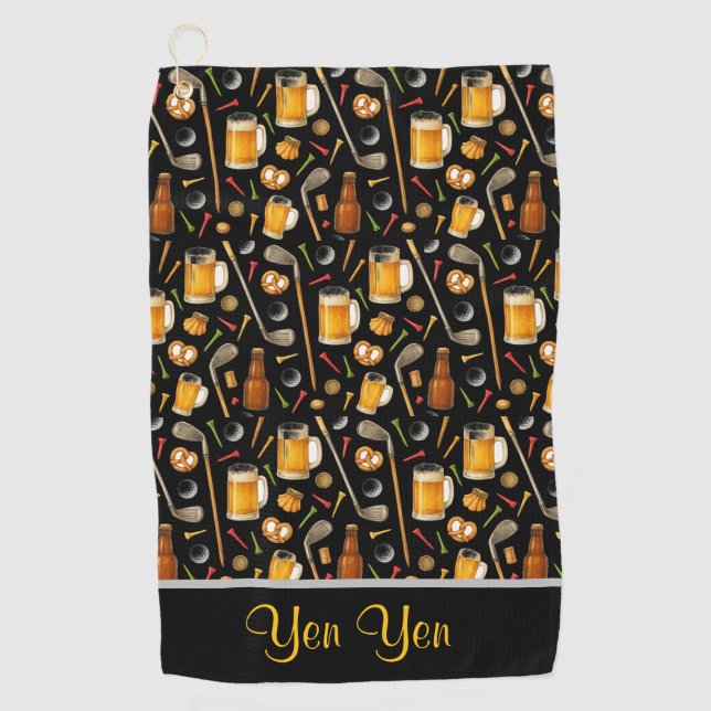 Serviette De Golf Golf and Beer for Golfer  (Devant)