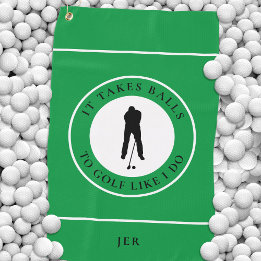 Serviette De Golf Golf Balls Humour Golfer Sports Pun Monogramme Ver