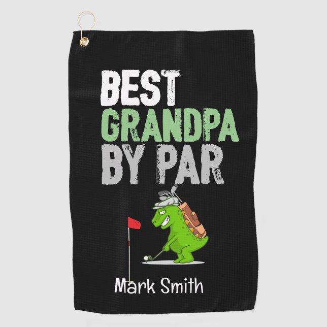Serviette De Golf Golf Best Grandpa par Par avec Dinosaur Funny (Devant)