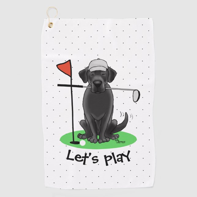 Serviette De Golf Golf Black Labrador Retriever Dog - mignonne (Devant)