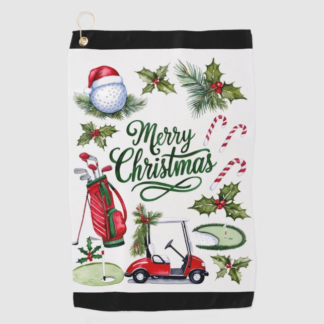 Serviette De Golf Golf Christmas themed   (Devant)
