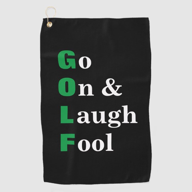 Serviette De Golf Golf Continue à Rire Fou Noir Drôle (Devant)