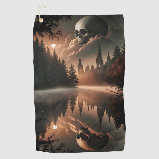 Serviette De Golf Golf de Crâne gothique (Devant)