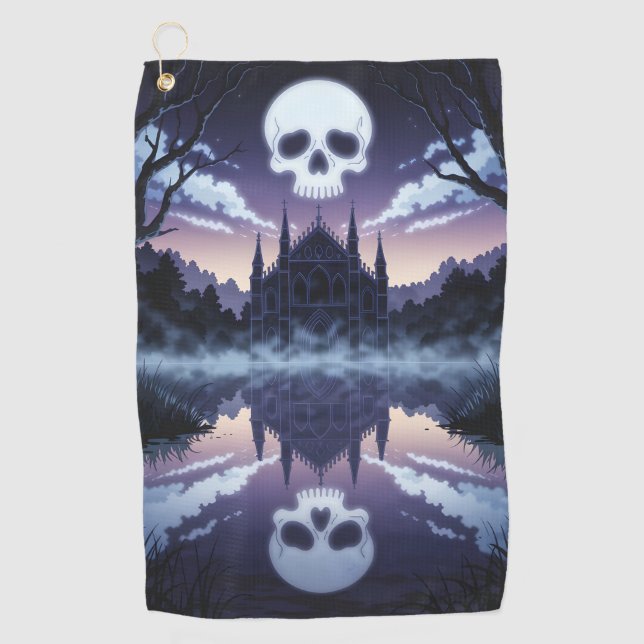 Serviette De Golf Golf de Crâne gothique (Devant)