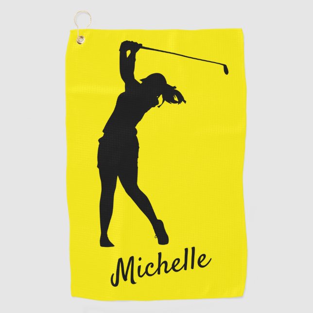 Serviette De Golf Golf de gauche "golfer Michelle" y&b Golf (Devant)