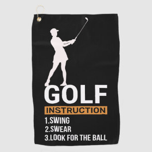 Serviette De Golf Golf Drôle Dire Instruction pour femme golfeuse