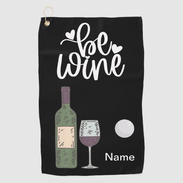Serviette De Golf Golf et vin pour golfeur amusant citations (Devant)