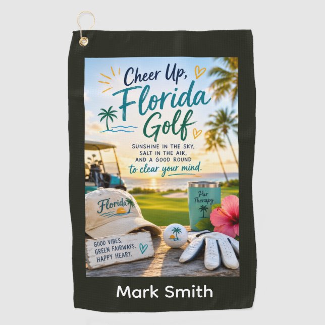 Serviette De Golf Golf Floride à thème  (Devant)