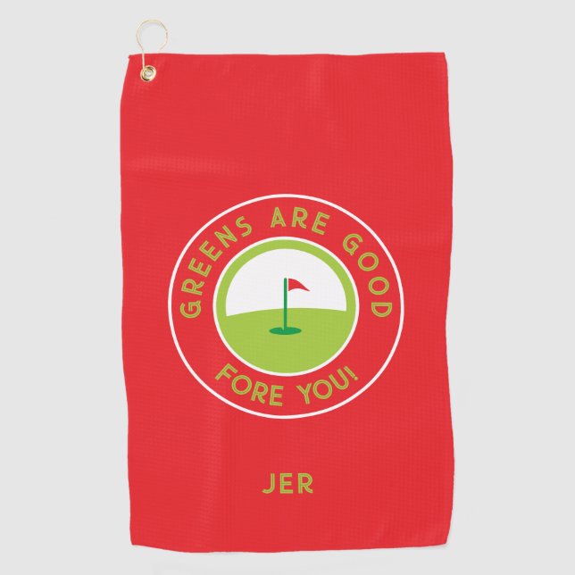 Serviette De Golf Golf Greens Fore Golfer Humour Funny Custom Red (Devant)