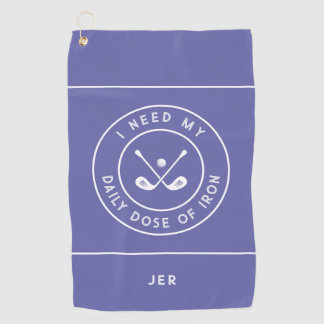 Serviette De Golf Golf Humour Golf Iron Sports Pro Periwinkle