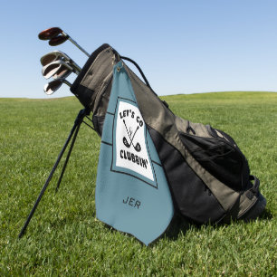 Serviette De Golf Golf Monogramme Pro Sports Turquoise Noir