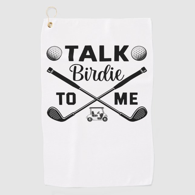 Serviette De Golf Golf Parlez Birdie à moi drôle (Devant)