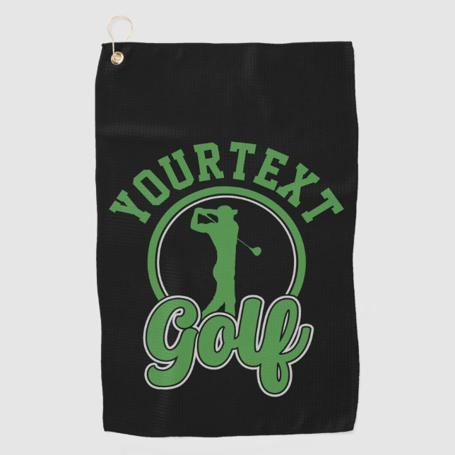 Serviette De Golf Golf personnalisé AJOUTER NOM Retro Pro Golfer Swi (Devant)