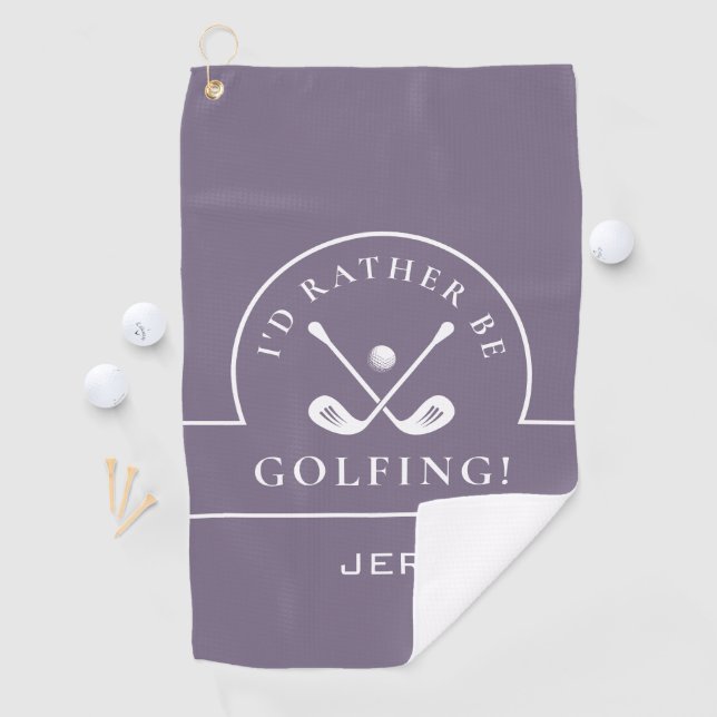 Serviette De Golf Golf Pro Golf Fun Golf Dire Monogramme Purple (En situation)