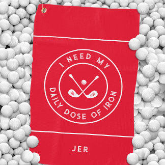 Serviette De Golf Golf Rouge Humour Golf Iron Équipements sportifs