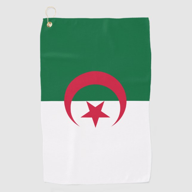 Serviette De Golf Golf Serviette avec drapeau d'Algérie (Devant)