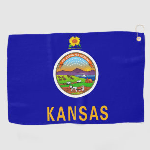 Serviette De Golf Golf Serviette avec drapeau du Kansas, USA