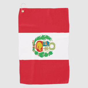 Serviette De Golf Golf Serviette avec drapeau du Pérou