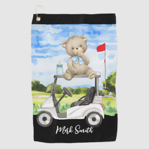 Serviette De Golf Golf Teddy Bear sur Golf Panier pour Baby Golfer
