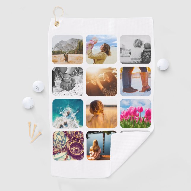 Serviette De Golf Golf Towel 12 Modèle photo arrondi (En situation)