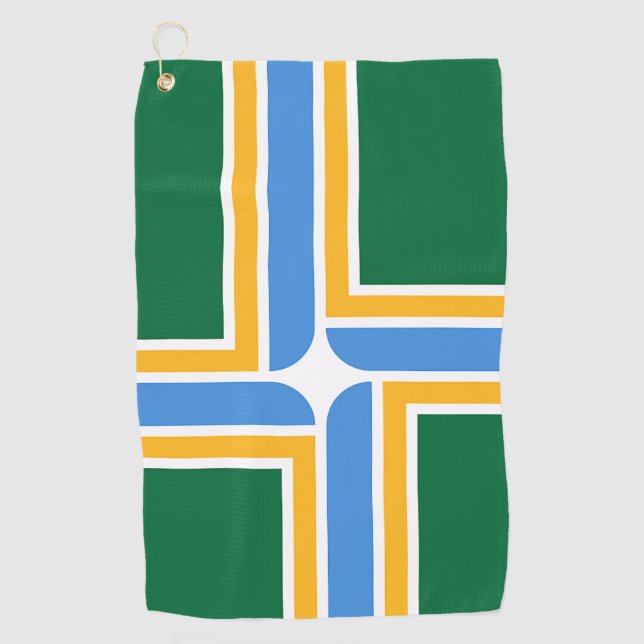Serviette De Golf Golf Towel avec drapeau de Portland City, USA (Devant)