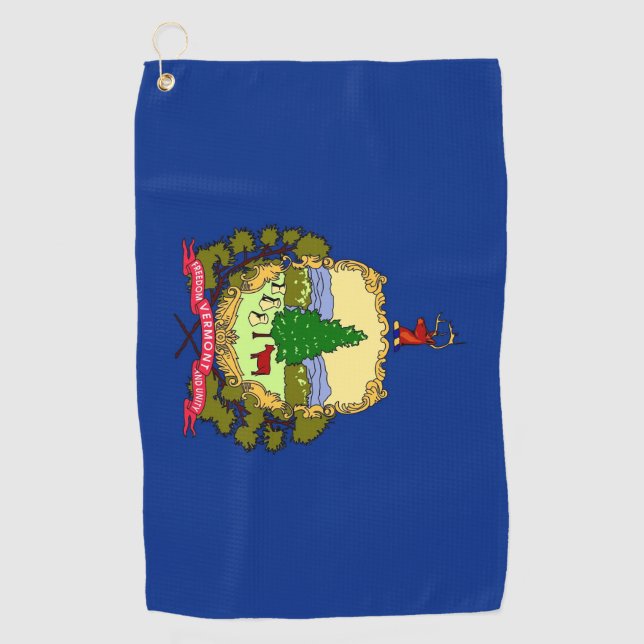 Serviette De Golf Golf Towel avec drapeau de Vermont State, USA (Devant)