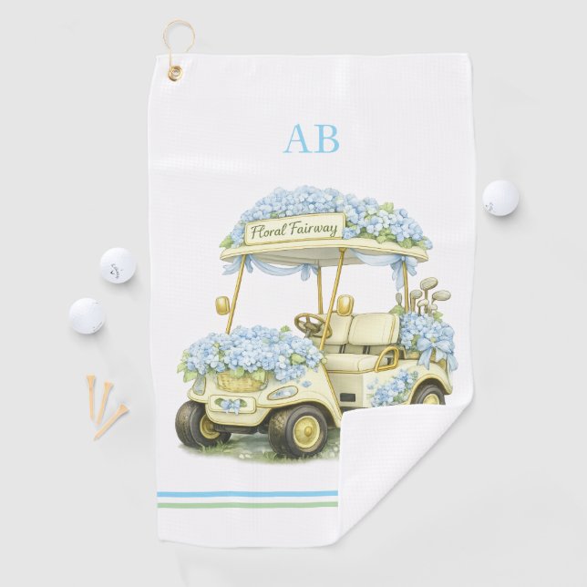 Serviette De Golf Golf Towel | Floral Fairway Monogram (En situation)