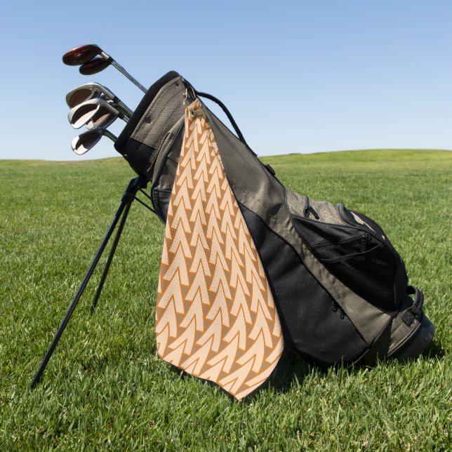 Serviette De Golf Golf Towel - Rangées de Triangles d'intersection (Vert)