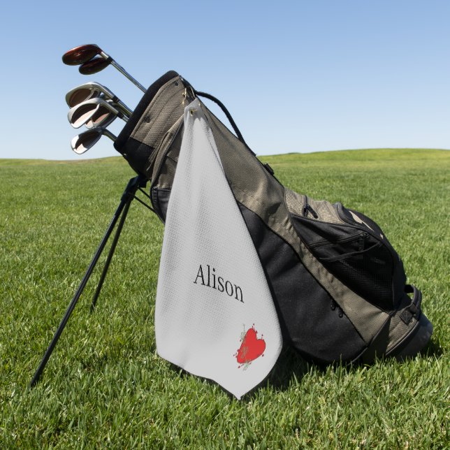 Serviette De Golf Golf Towel Red Heart (Vert)