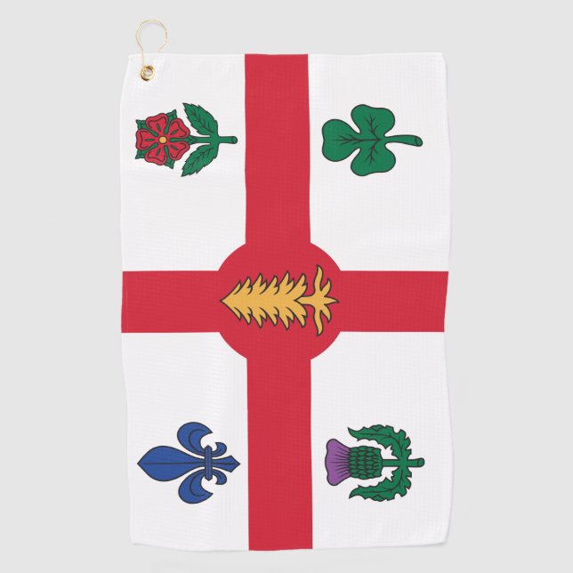 Serviette De Golf Golf Towel with flag of Montreal, Canada (Devant)
