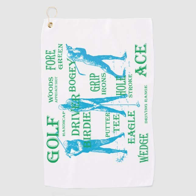 Serviette De Golf Golf Words Golfer (Devant)