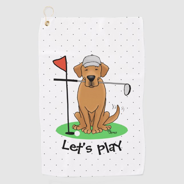 Serviette De Golf Golf Yellow Labrador Retriever (yaourt 5) Chien -  (Devant)
