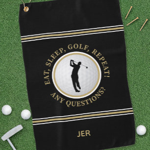 Serviette De Golf Golfer Fun Funky Golf dire Sports Moderne Noir