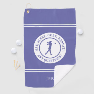 Serviette De Golf Golfer Funny Monogramme Moderne Pour Elle