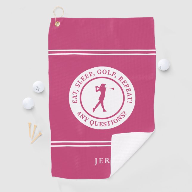 Serviette De Golf Golfer Funny Monogramme Moderne Pour Sa Fille Rose (En situation)