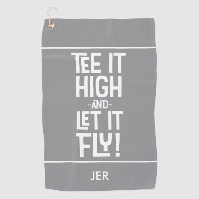 Serviette De Golf Golfer Golf Humour Funny Sports Monogrammed Grey (Devant)