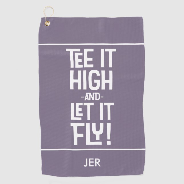 Serviette De Golf Golfer Golf Tee Humour Funny Sports Monogramme Pur (Devant)