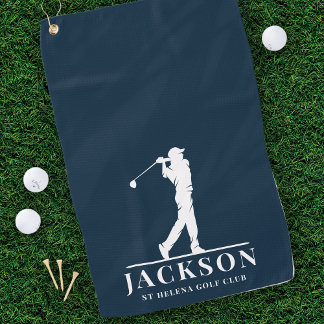 Serviette De Golf Golfer Monogrammé bleu