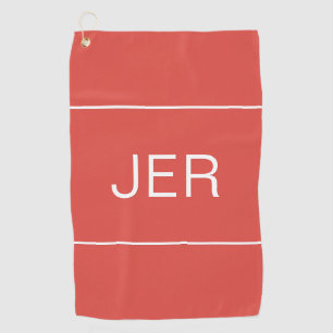 Serviette De Golf Golfer Pro Custom Monogrammed Initiales Rouge mode