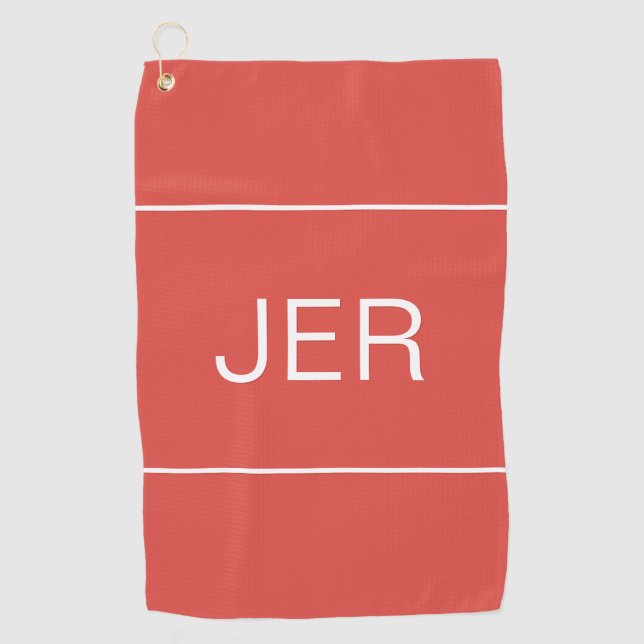 Serviette De Golf Golfer Pro Custom Monogrammed Initiales Rouge mode (Devant)