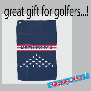 Serviette De Golf Golfer USA Monogram Fantastic Patriotic Golf Towne