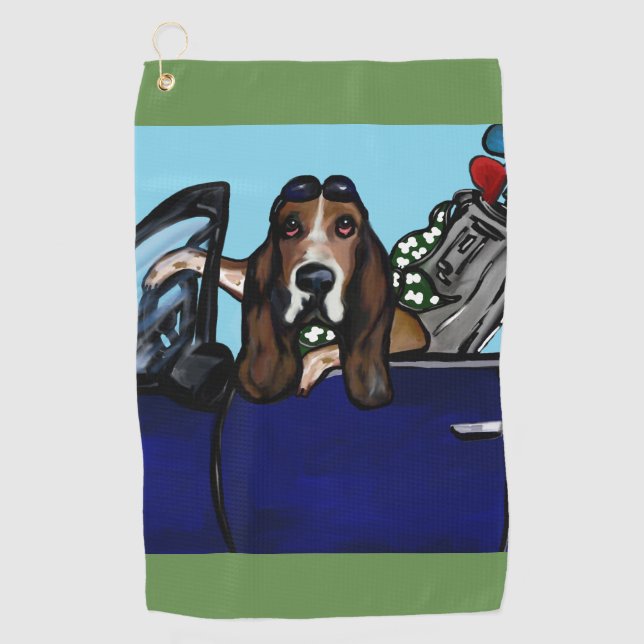Serviette De Golf Golfeur de chien de basset-hound (Devant)