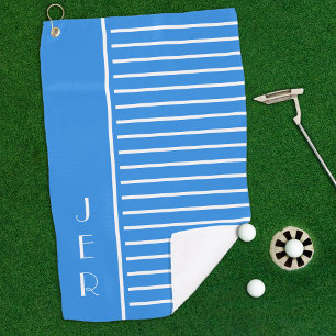 Serviette De Golf Golfeur Moderne Monogramme Initiales Sports Pro Bl