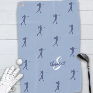 Serviette De Golf Golfeur Monogramme Nom Équipement Pro Sports Bleu